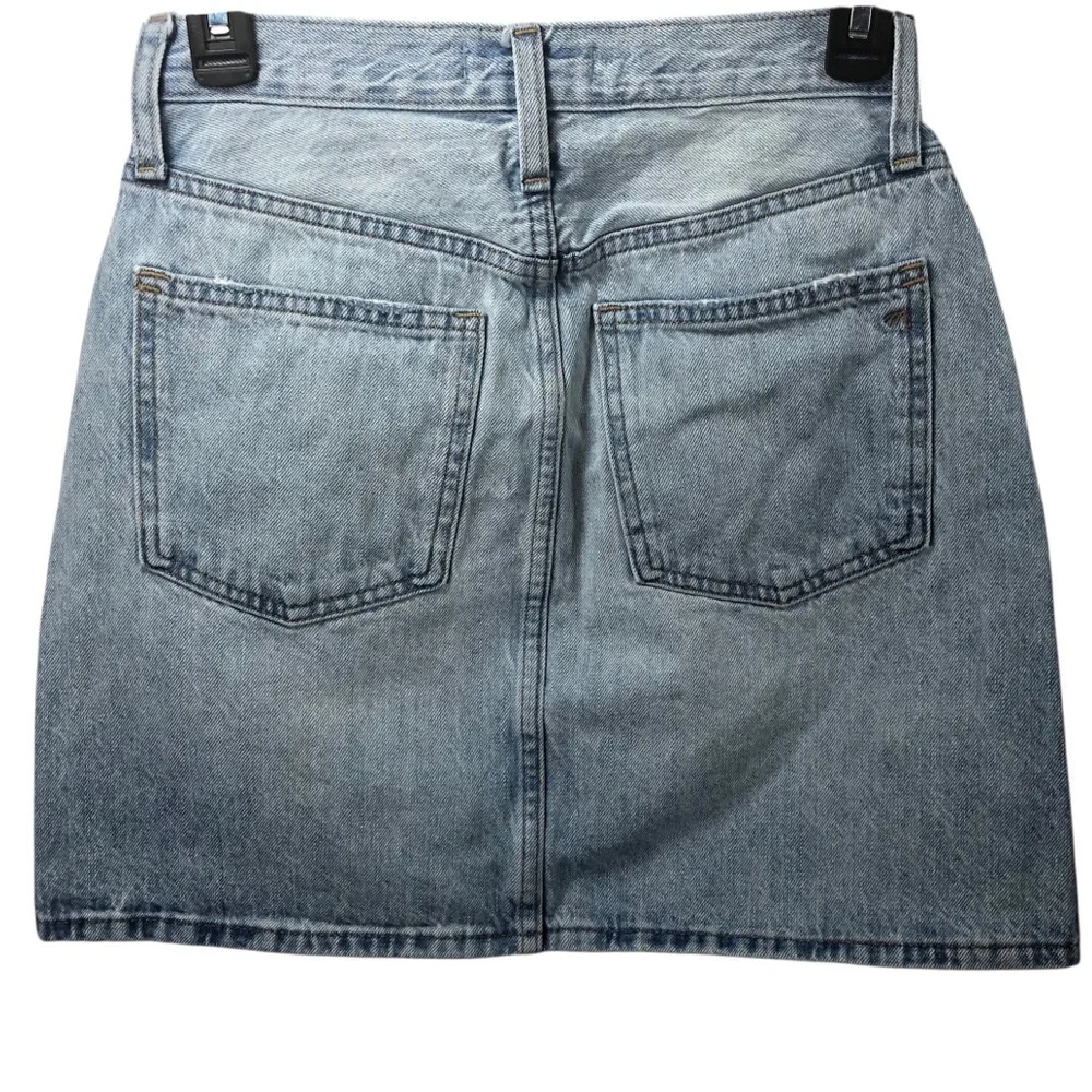 Madewell Rigid Denim A-Line Skirt Sz 24 Light Wash Classic Boho Preppy Casual